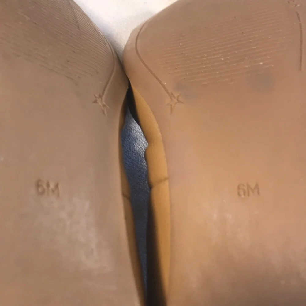 Gibson Latimer Women’sTan Scalloped Leather Slip On Ballet Flats Size 6